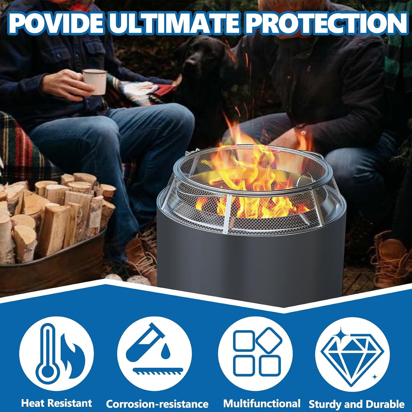 Spark Screen for Solo Stove Bonfire & Ranger Fire Pit Shield