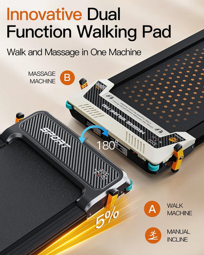 Dual-Sided Walking Pad with Incline - 2in1 Home Treadmill