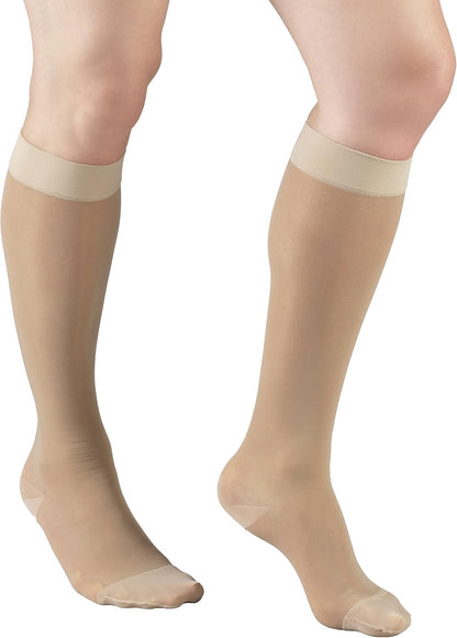 Sheer Compression Stockings 15-20 mmHg Knee High for Women