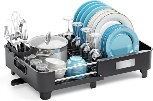 Extendable Dish Drying Rack for Small Kitchen Counters
