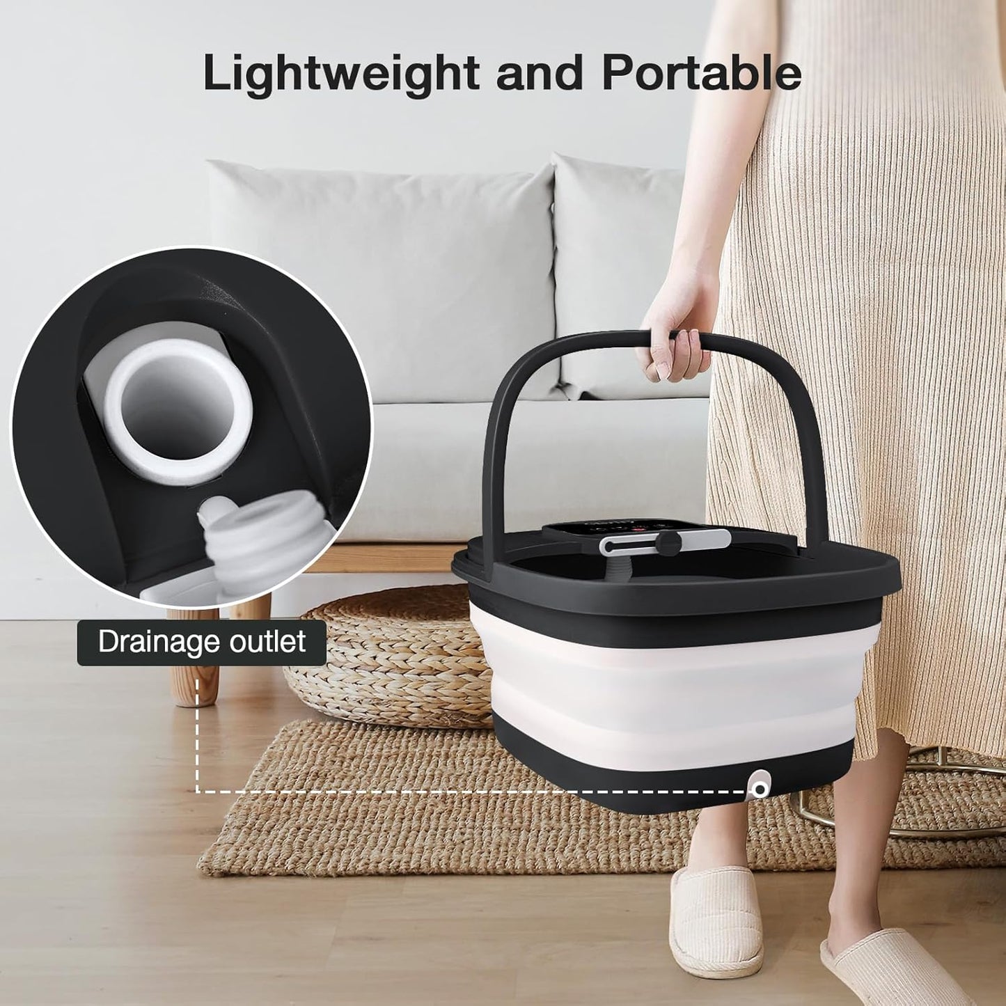 Collapsible Foot Spa with Heat, Bubble & Shiatsu Massage