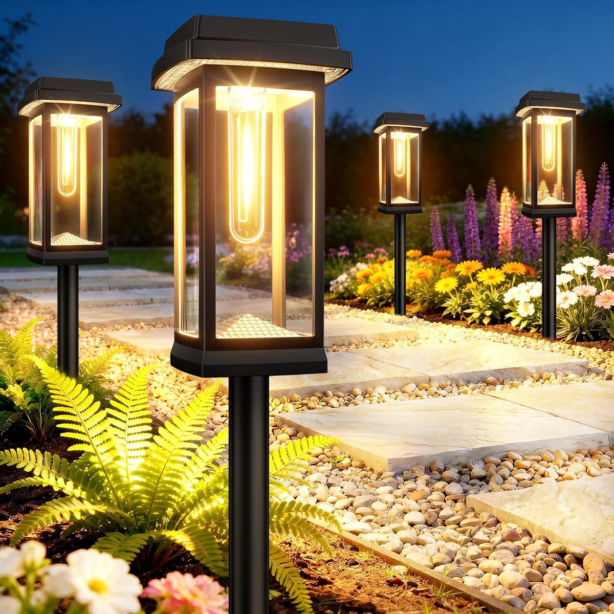 Solar Pathway Lights – 15-Hour Glow, IP65 Waterproof Outdoor