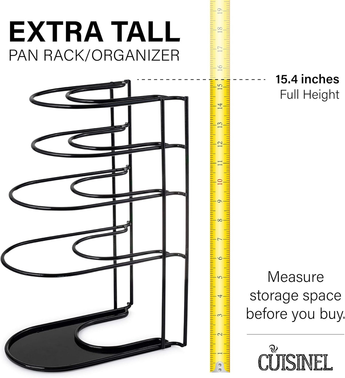 5-Tier Cast Iron Pan Organizer Rack – Extra Large & Adjustable