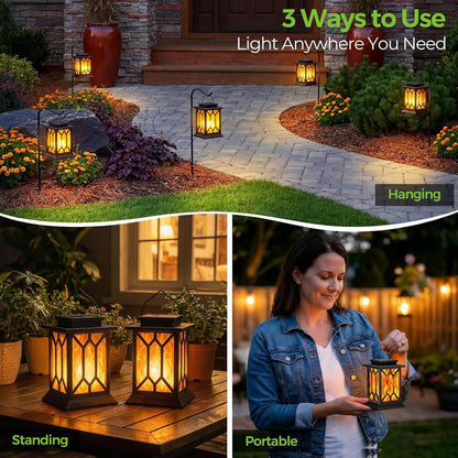 Solar Hanging Lanterns Outdoor Waterproof - 2 & 4 Pack