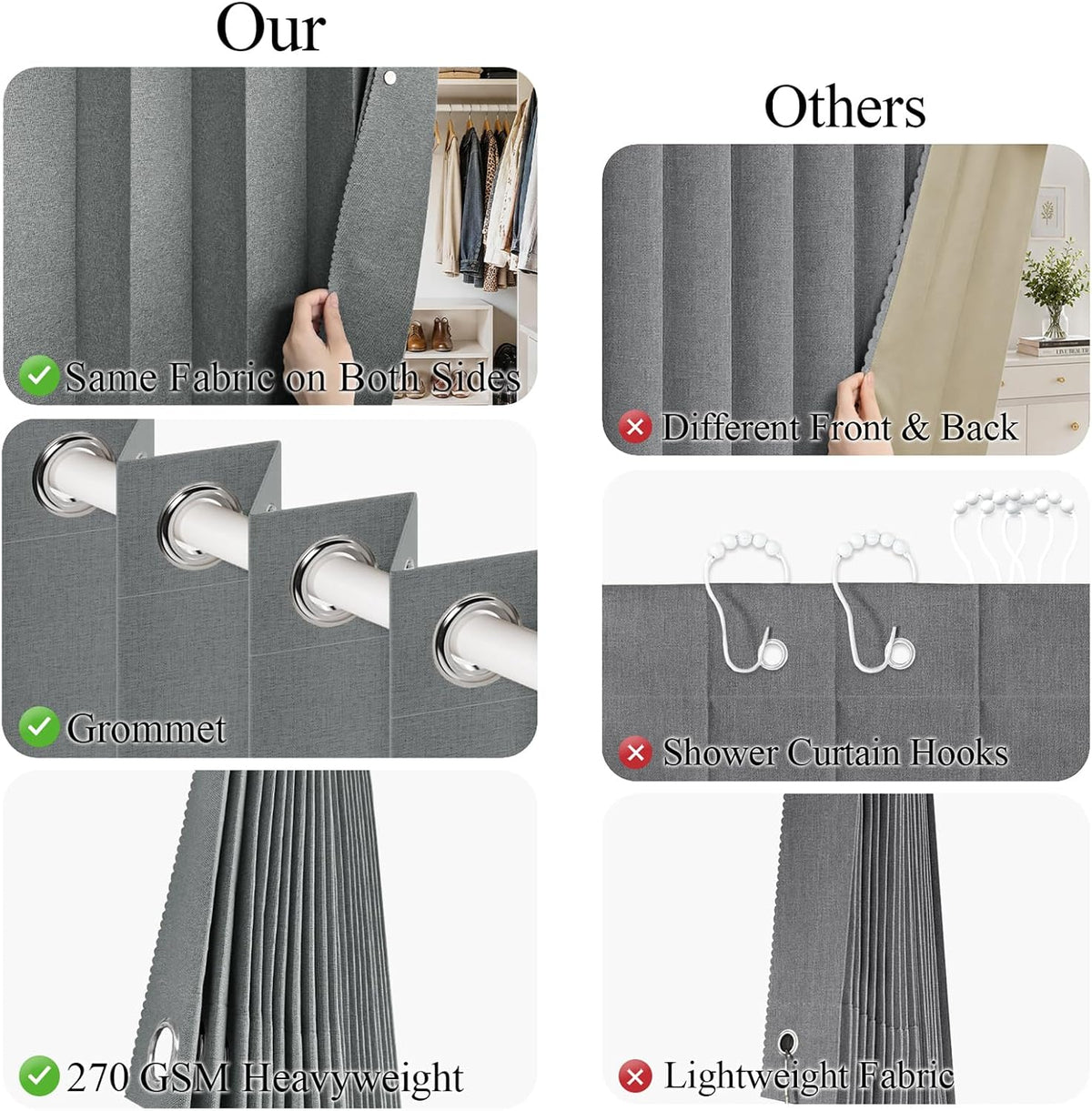 100% Blackout Magnetic Door Curtain for Privacy & Light Control