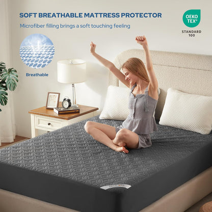 DreamGuard Queen Waterproof Mattress Protector - Silent & Soft