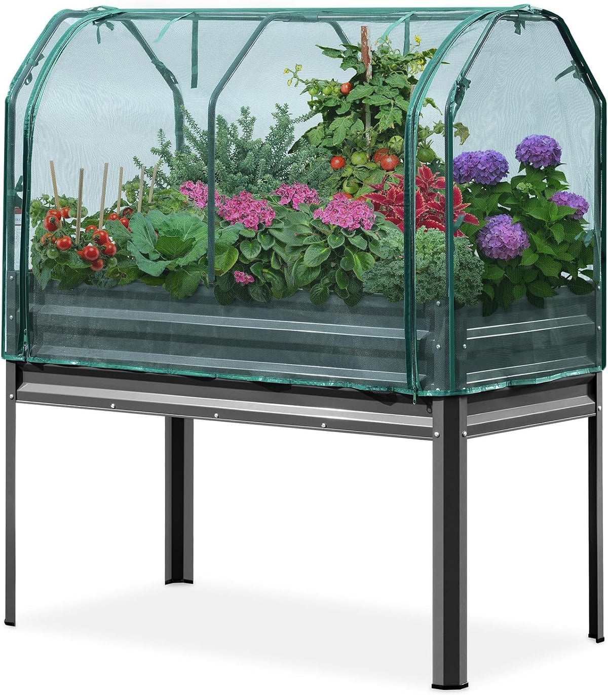 Elevated Garden Bed with Legs & Protective Netting 48x24x56 in