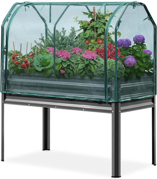 Elevated Garden Bed with Legs & Protective Netting 48x24x56 in