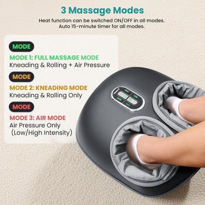 Shiatsu Foot Massager with Heat & Air Compression