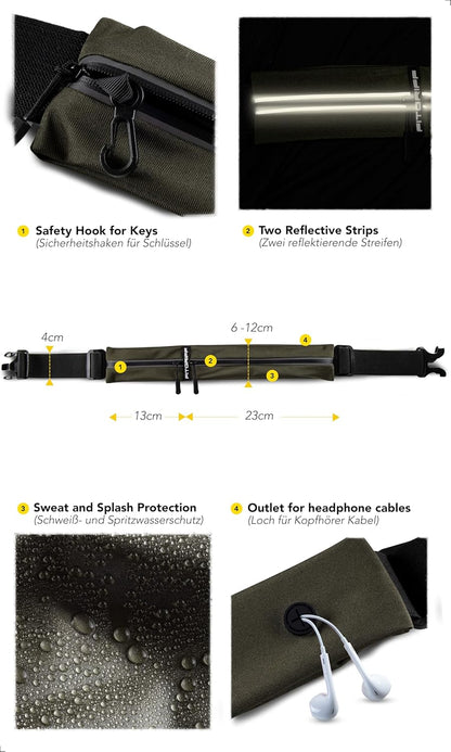 FlexRun Pro Running Belt - Secure Phone & Essentials Pouch