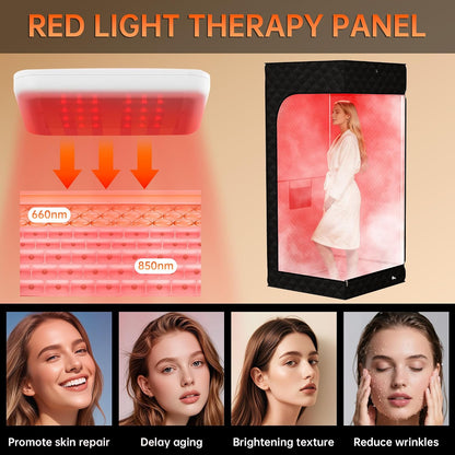 Portable Infrared Sauna with Red Light Therapy & Steam