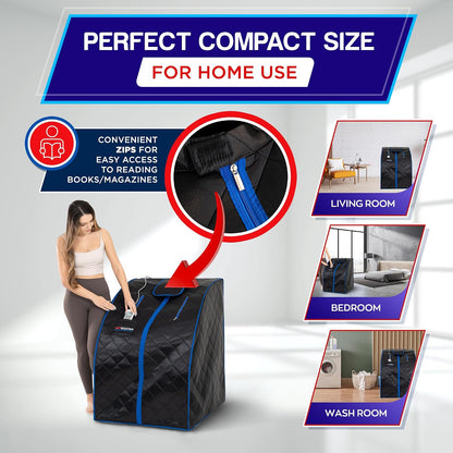 Portable Infrared Sauna Tent with Chair & Remote - 1050W