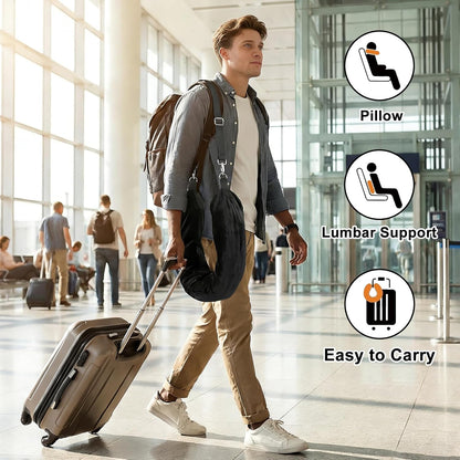 Stuffable Travel Neck Pillow - Fillable Clothes Storage