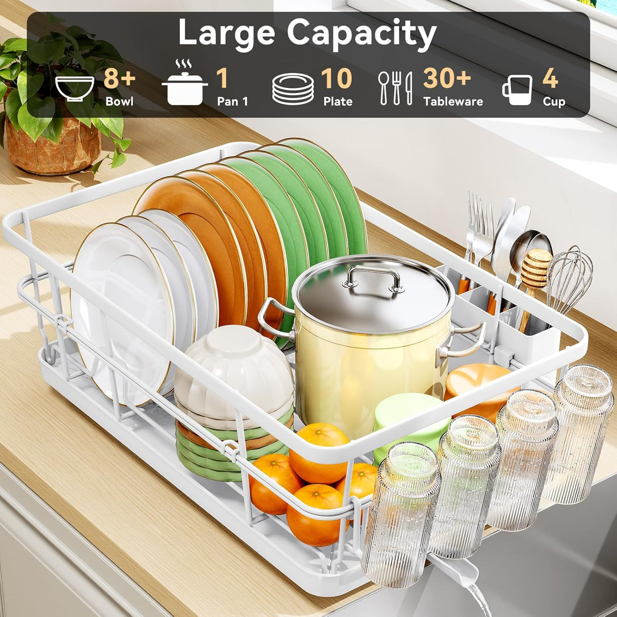 Premium Dish Drying Rack - Multi-Size Kitchen Counter Organizer