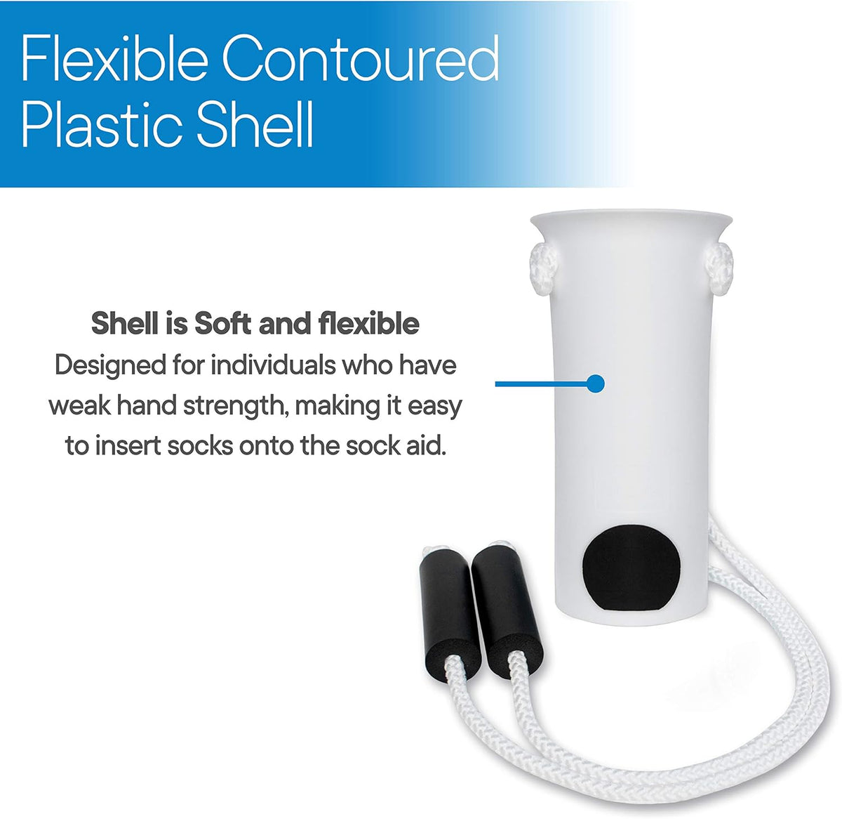 Deluxe Sock Aid with Foam Handles for Easy Dressing