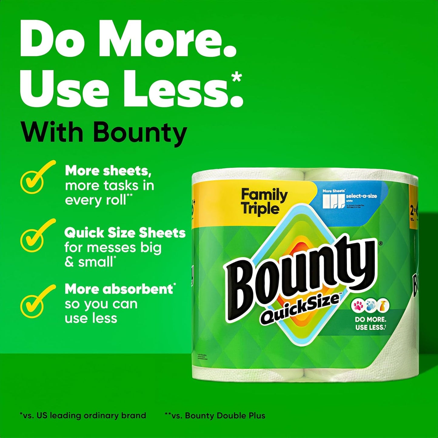 Quick-Size Paper Towels - 8 Family Triple Rolls White