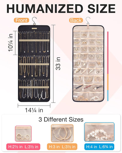 Dual-Sided Hanging Jewelry Organizer | Necklace & Earring Storage