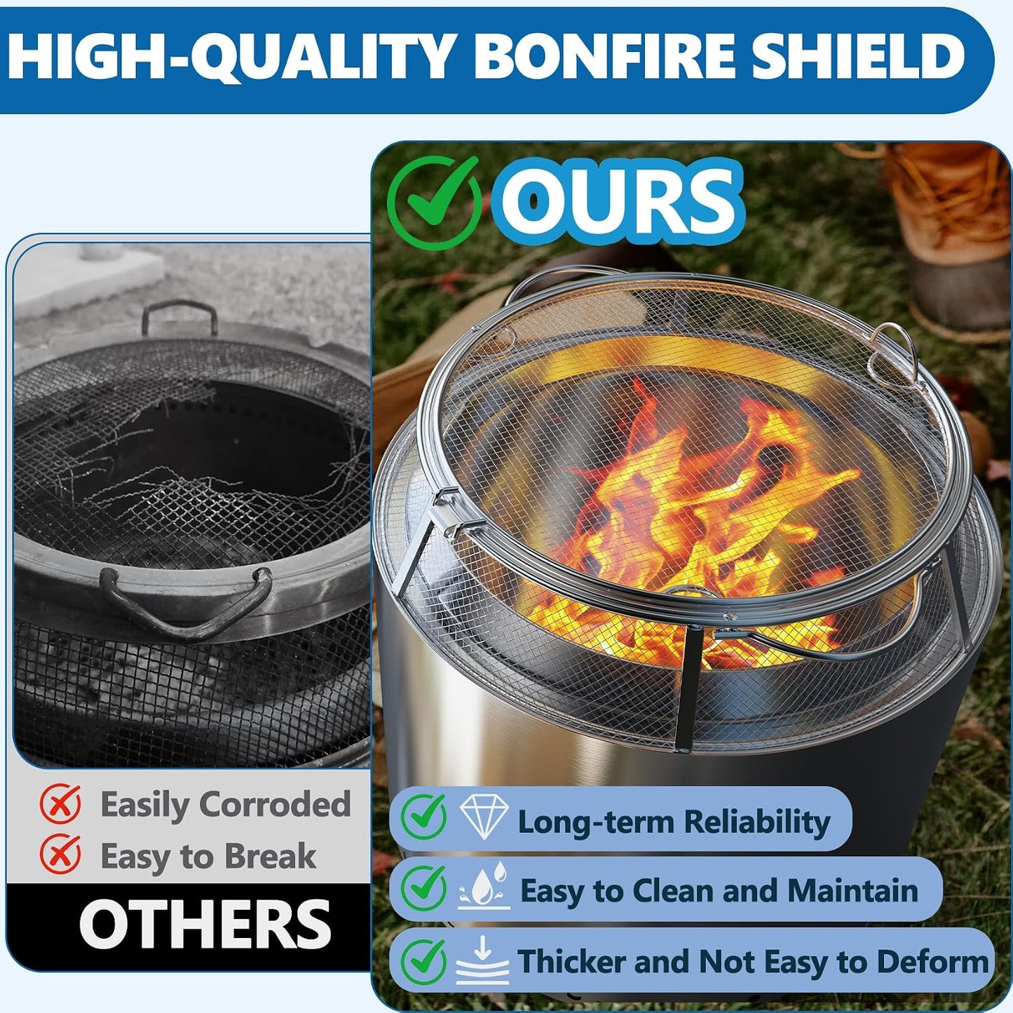 Spark Screen for Solo Stove Bonfire & Ranger Fire Pit Shield