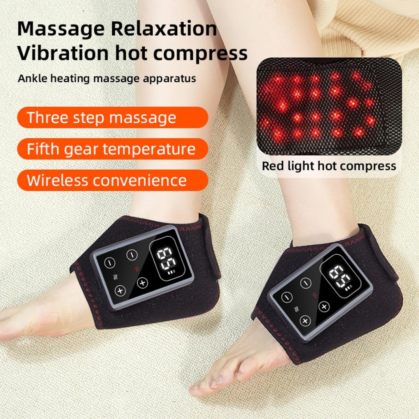 Cordless Foot Massager with Red Light Therapy & Heat