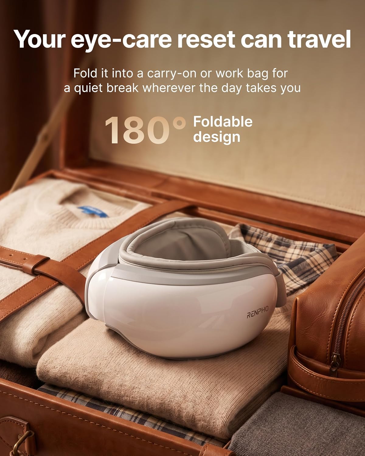Heated Eye Massager with Compression & Voice Control