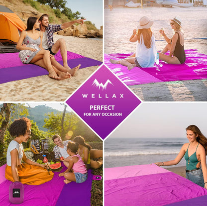 Premium Waterproof Sandproof Beach Blanket 9x10 Ft - 8 Person