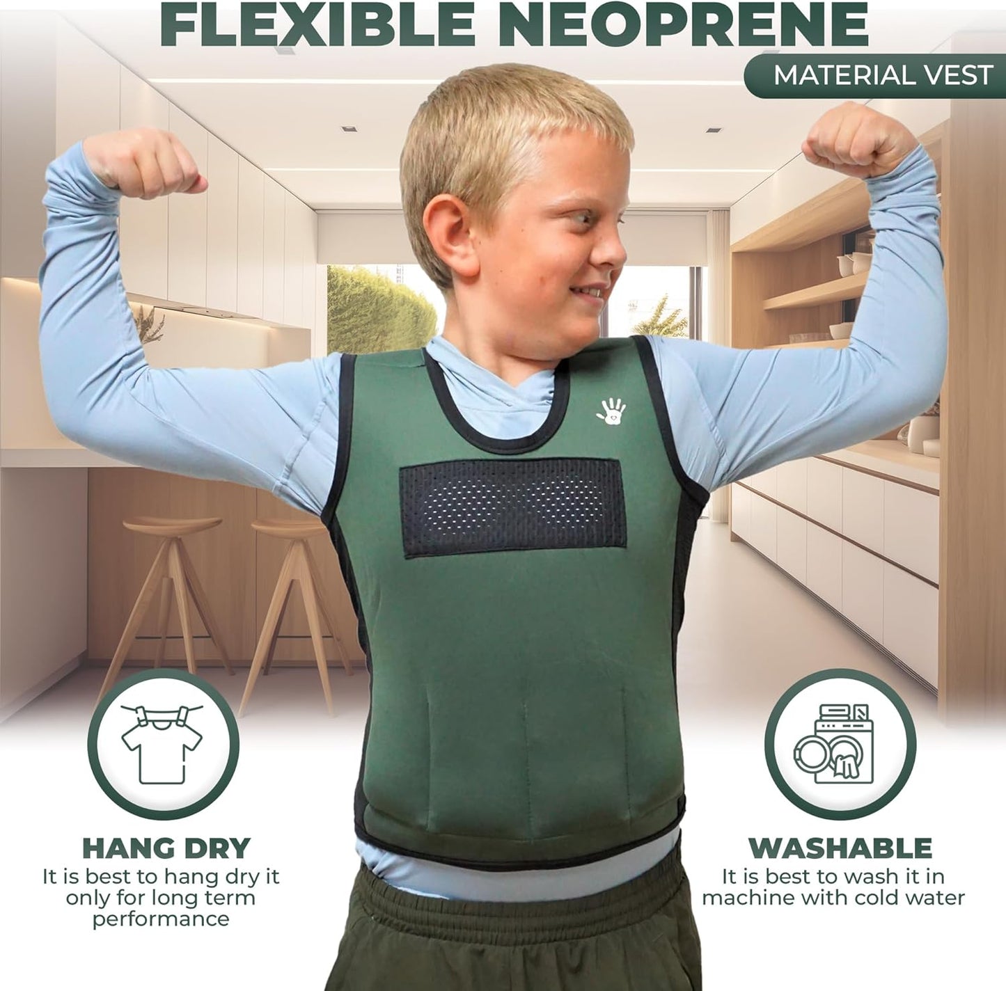 Kids Weighted Compression Vest - Adjustable Sensory Support Tool