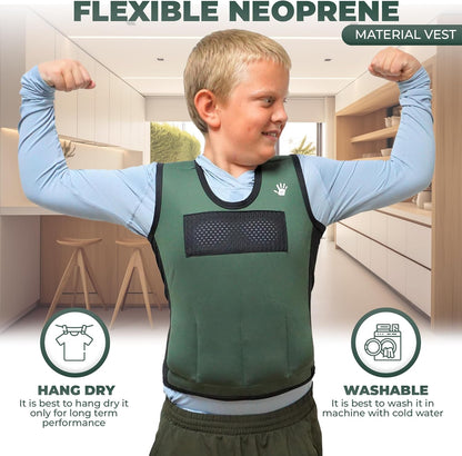 Kids Weighted Compression Vest - Adjustable Sensory Support Tool
