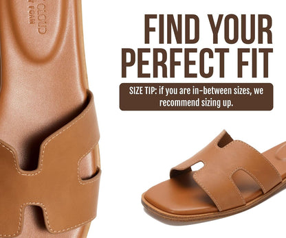 Genuine Leather Sandals with Memory Foam Insole for Women