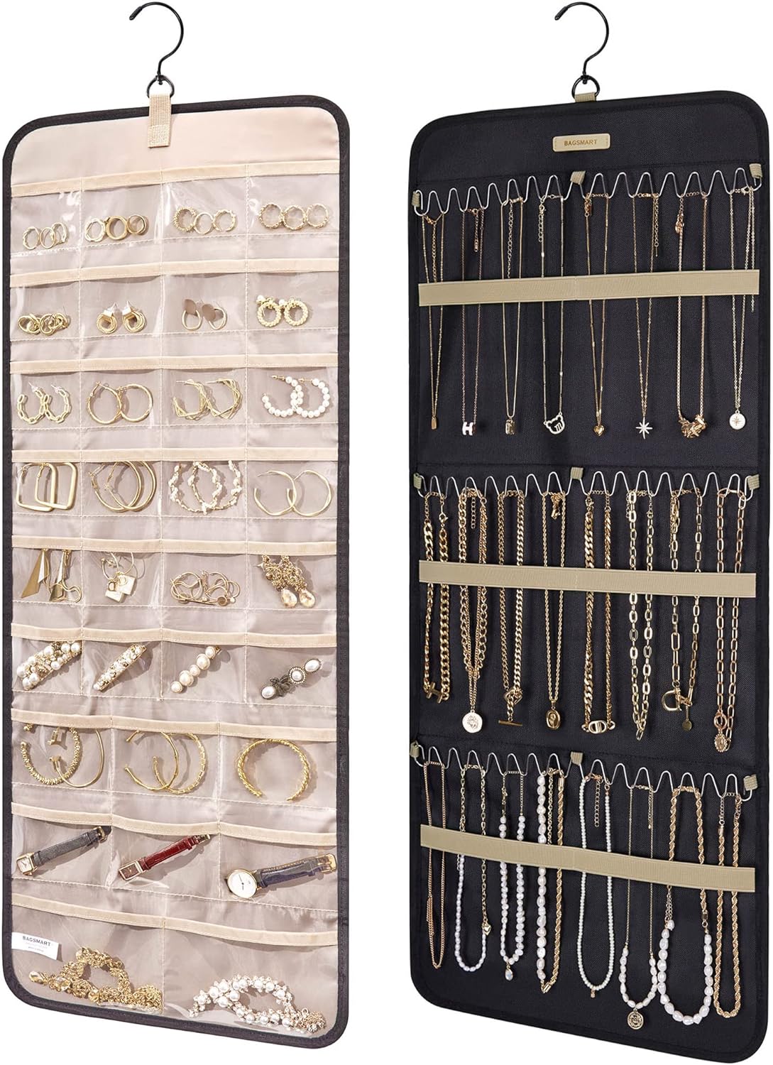 Dual-Sided Hanging Jewelry Organizer | Necklace & Earring Storage