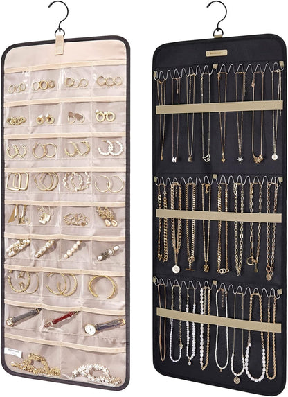Dual-Sided Hanging Jewelry Organizer | Necklace & Earring Storage