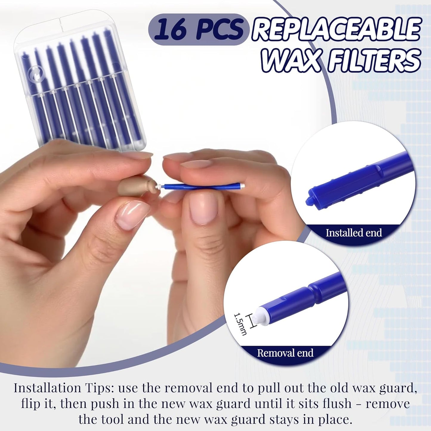 Hearing Amplifier Accessories Kit – Compatible with Audien Atom, Atom Pro & Atom 2 Hearing Amplifiers – Cleaning Tools Set with Silicone Domes (6 Sizes), Wax Guards, Brush, Screwdriver & Carry