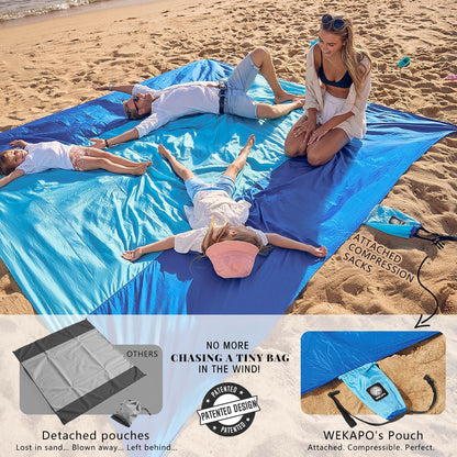 Sandproof Waterproof Beach Blanket - Extra Large & Compact
