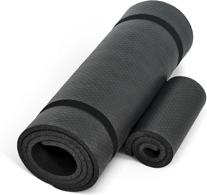 Premium 1/2-Inch High Density Exercise Yoga Mat with Strap