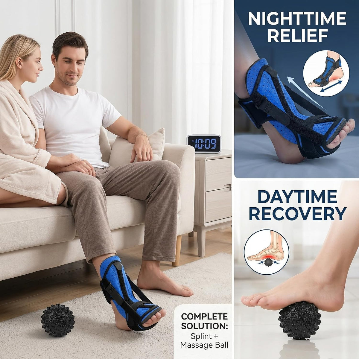 Night Stretch Splint with Massage Ball | Foot Recovery System