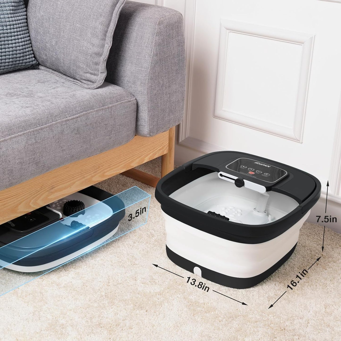 Collapsible Foot Spa with Heat, Bubble & Shiatsu Massage