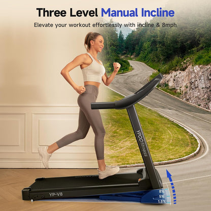 Auto-Folding Walking Pad Treadmill with Incline & Bluetooth