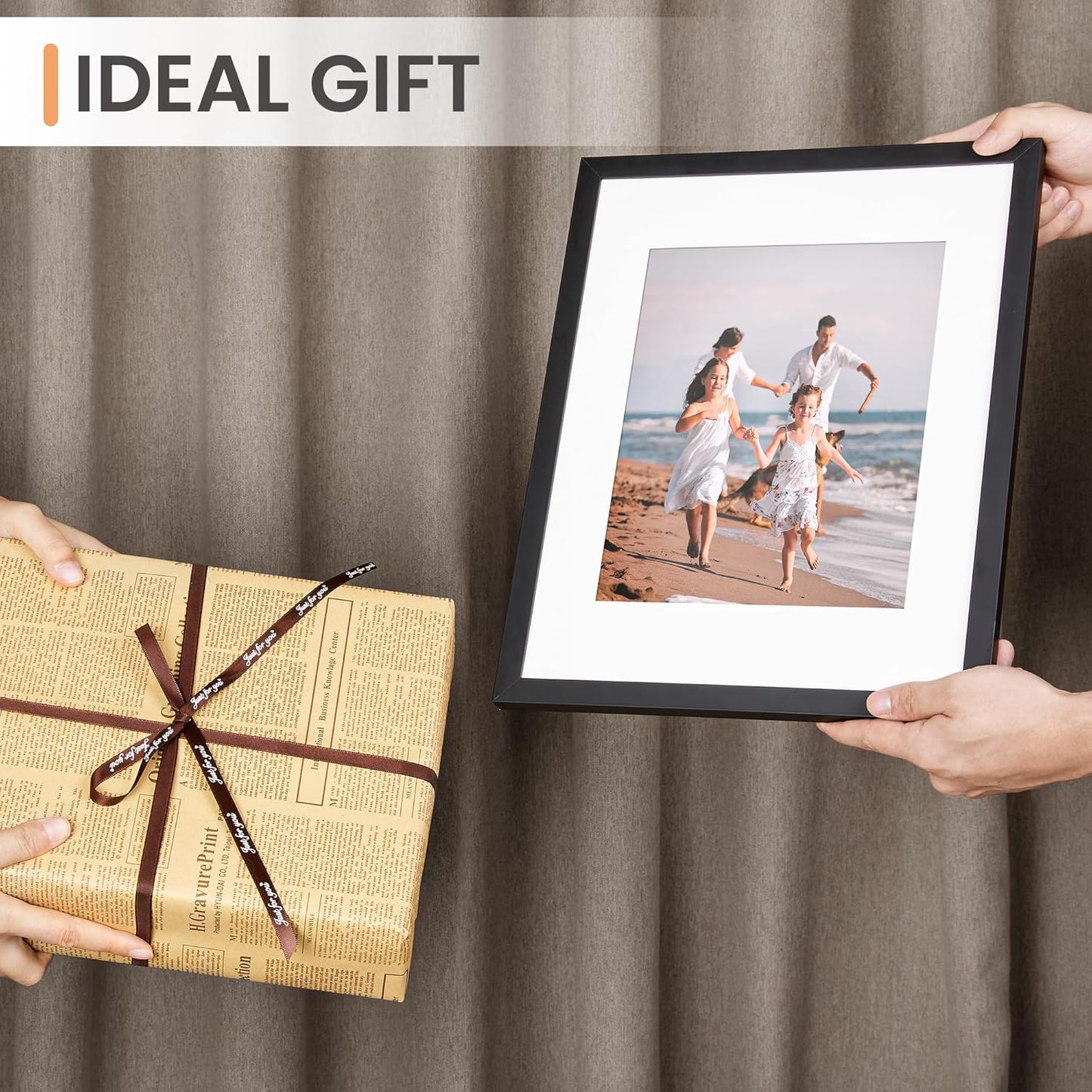 Premium Picture Frame 11x14 - Gallery Mat & Wall Mount