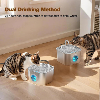 Stainless Steel Pet Water Fountain for Cats & Dogs