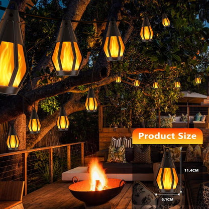 Solar String Lights – Flickering Flame Outdoor Patio Lights