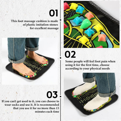 Foot Acupressure Massage Mat with Natural Stones