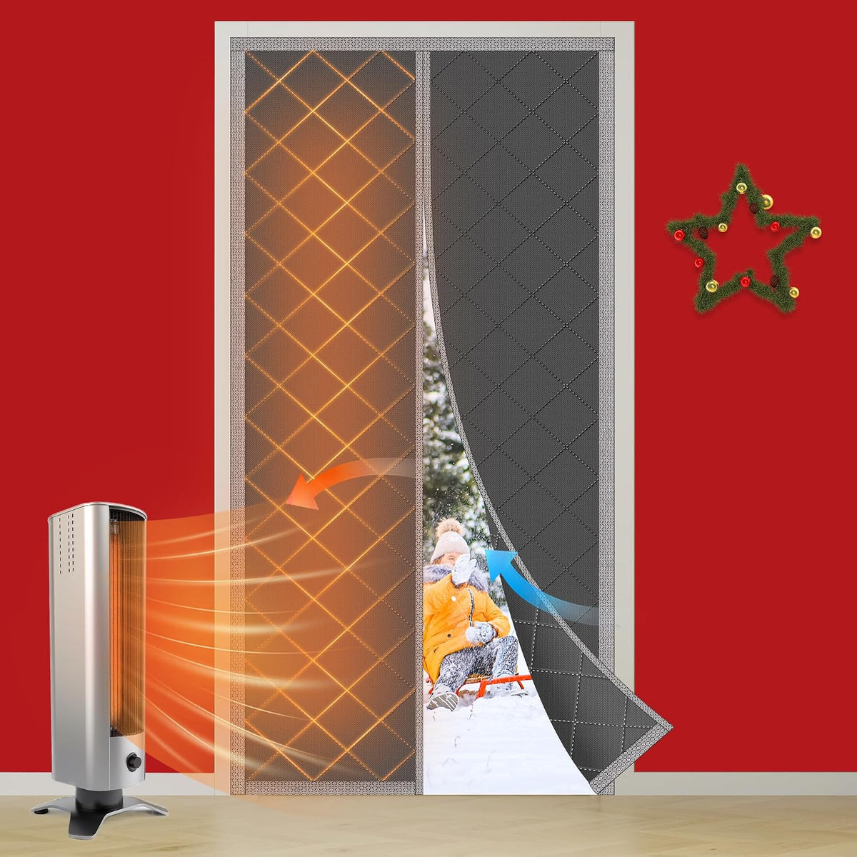 Magnetic Thermal Insulated Door Curtain - Winter Heat Retention