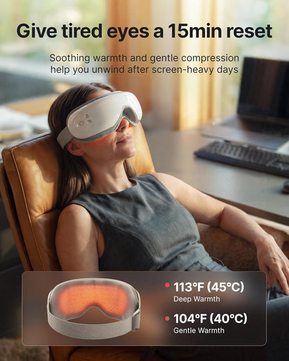 Heated Eye Massager with Compression & Voice Control