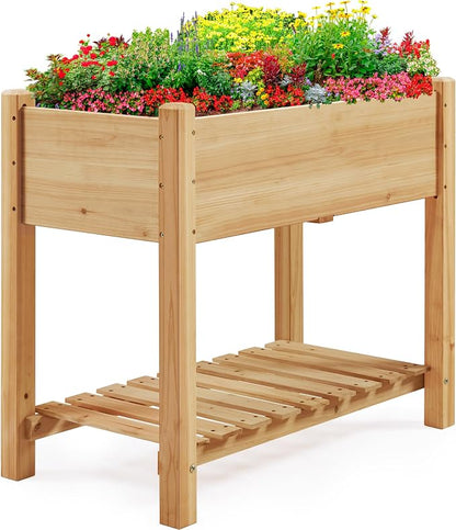 Elevated Wooden Raised Garden Bed with Legs | Multiple Sizes
