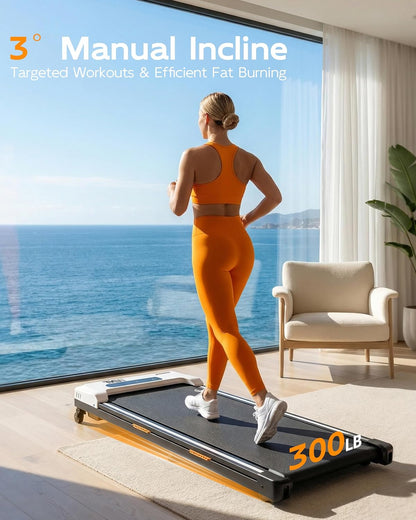 Walking Pad Treadmill with Incline - Portable Under Desk