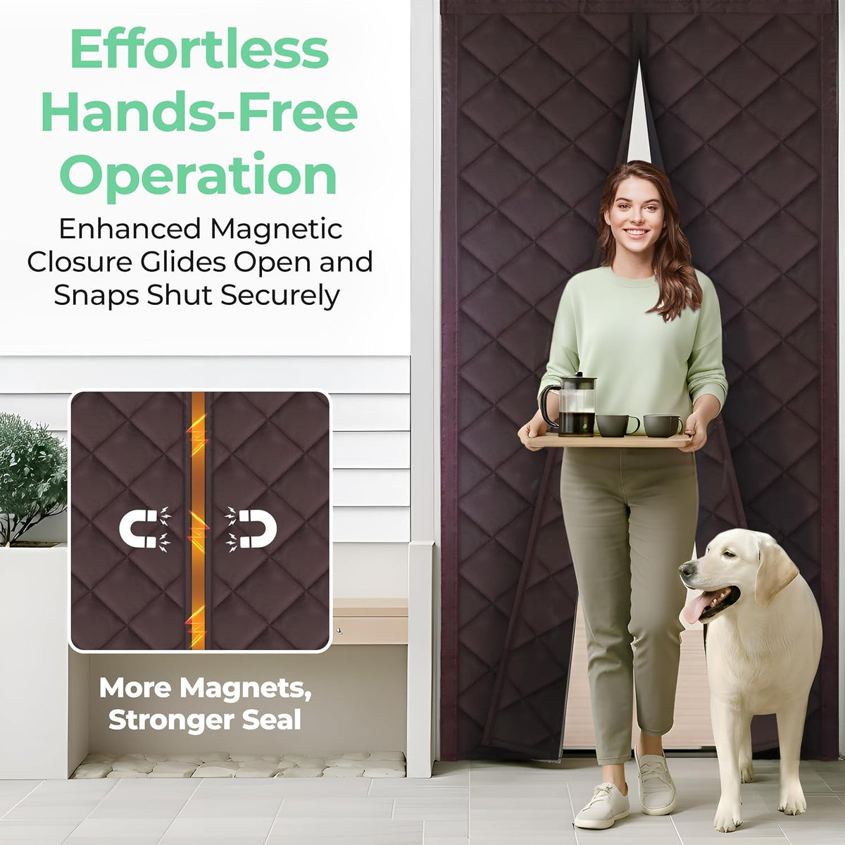 Magnetic Thermal Insulated Door Curtain – Triple Layer