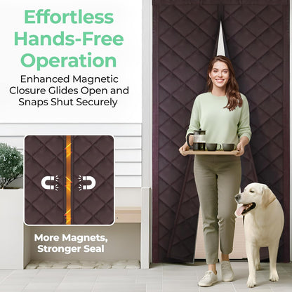 Magnetic Thermal Insulated Door Curtain – Triple Layer