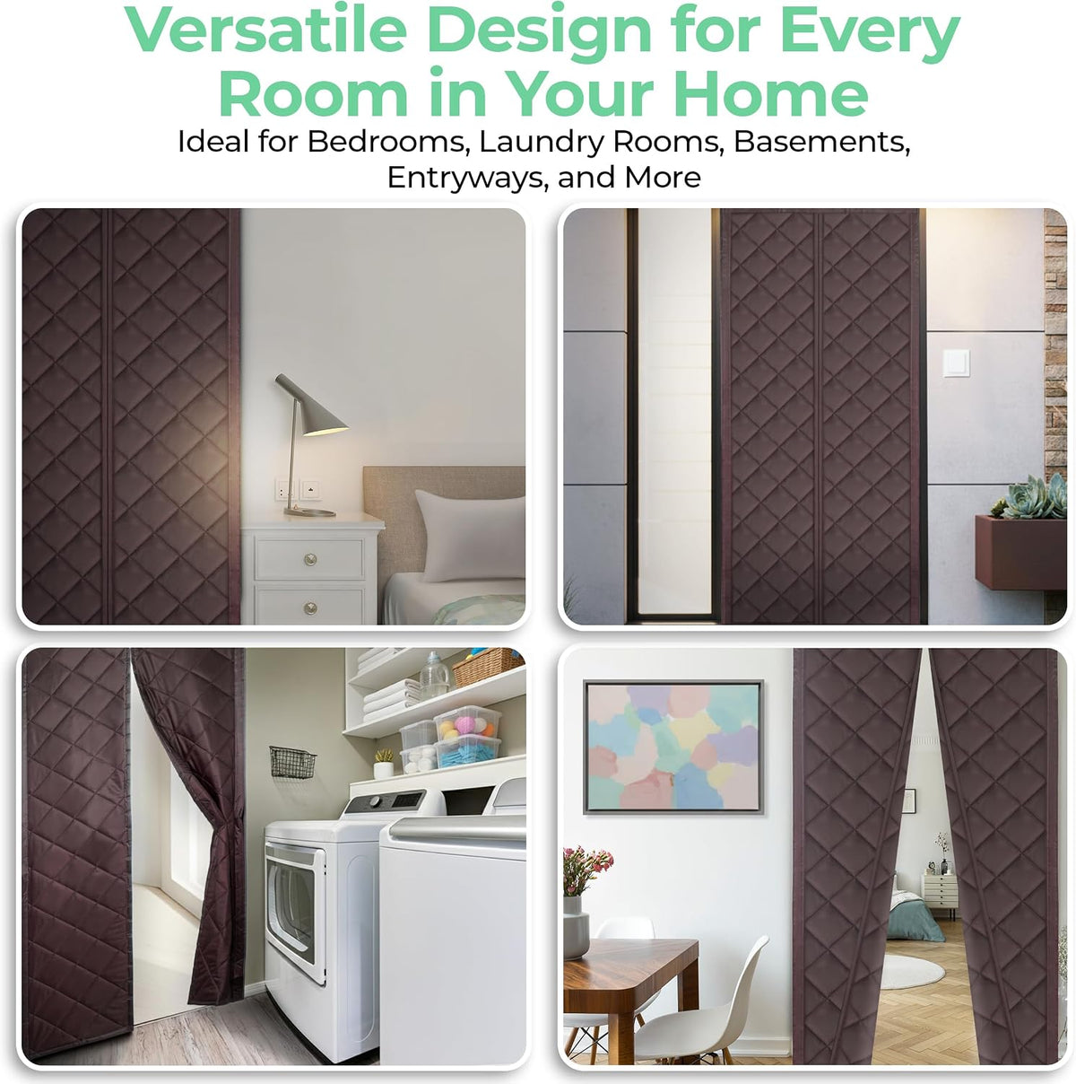 Magnetic Thermal Insulated Door Curtain – Triple Layer