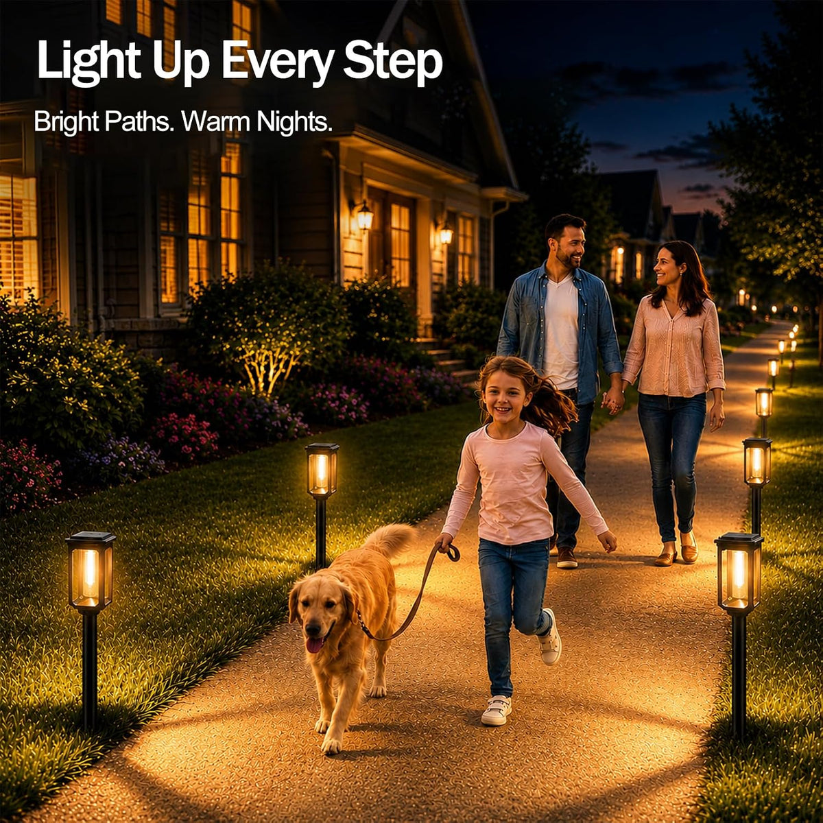 Solar Pathway Lights Outdoor - 8 Pack Garden Lighting