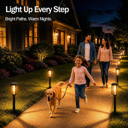 Solar Pathway Lights Outdoor - 8 Pack Garden Lighting