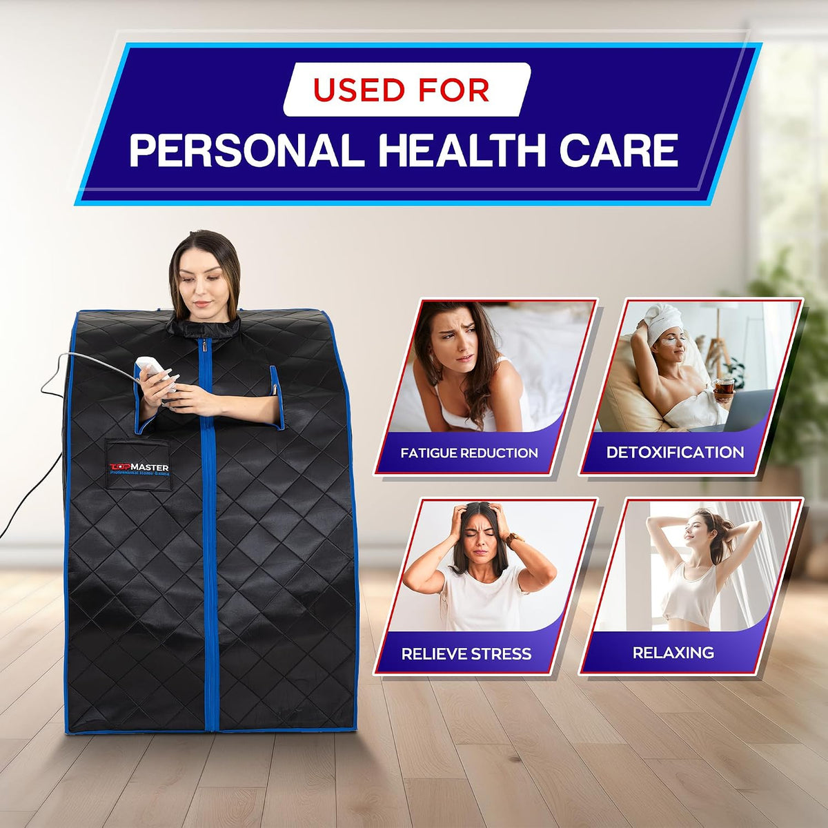 Portable Infrared Sauna Tent with Chair & Remote - 1050W